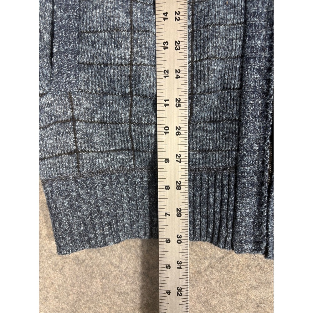 Gioberti‎ Men's Blue Plaid Full Zip Knit Sweater Jacket Size Large - Picture 7 of 10